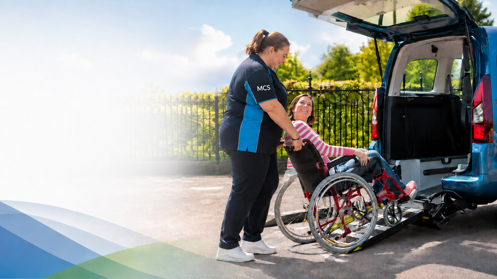 Companion assisting with accessible transport